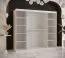 Stylischer Kleiderschrank mit einer Spiegeltür Liskamm 42, Farbe: Weiß matt / Schwarz matt - Abmessungen: 200 x 200 x 62 cm (H x B x T), mit 10 Fächern und zwei Kleiderstangen