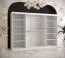 Kleiderschrank mit stylischen Design Liskamm 46, Farbe: Weiß matt / Schwarz matt - Abmessungen: 200 x 250 x 62 cm (H x B x T)