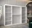 Kleiderschrank mit einer Spiegeltür Musala 22, Farbe: Weiß, 2,5 Meter breit, Aluminiumschienen, 10 Fächer, Schiebetürenschrank, zwei Kleiderstangen