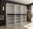 Drehtürenschrank / Kleiderschrank | Weiß | 12 Drehtüren | 9 Fächer | 3 Kleiderstangen | 240 x 52 x 203 cm | hochwertig Verarbeitet | grifflose Türen | Soft-Close Funktion