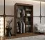 Kleiderschrank / Schiebetürenschrank | Farbe: Walnuss | eine Spiegeltür | 1,2 Meter breit | fünf Fächer | Aluminiumschienen | zwei Kleiderstangen