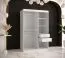 Eleganter Kleiderschrank im modernen Design Hochfeiler 77, Farbe: Weiß / Schwarzer Marmor - Abmessungen: 200 x 120 x 62 cm (H x B x T), mit genügend Stauraum