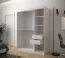 Kleiderschrank im modernen Stil Mulhacen 88, Farbe: Weiß matt / Schwarz matt - Abmessungen: 200 x 150 x 62 cm (H x B x T), mit fünf Fächern und zwei Kleiderstangen