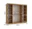 Kleiderschrank | Farbe: Eiche Artisan | 10 Fächer | 2 Kleiderstangen | hochwertig Verarbeitet | 200 x 62 x 200 cm | Schiebetürenschrank | dekorative Spiegeltür