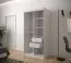 Kleiderschrank mit fünf Fächern Dom 75, Farbe: Weiß matt / Eiche Artisan / Schwarz matt - Abmessungen: 200 x 100 x 62 cm (H x B x T), mit einen Spiegel