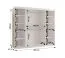 Kleiderschrank | Weiß Matt | 10 Fächer | 2 Kleiderstangen | hochwertig Verarbeitet | 200 x 62 x 200 cm | Schiebetürenschrank | dekorative Spiegeltür
