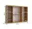 Schiebetürenschrank | Farbe: Eiche Artisan | 10 Fächer | 2 Kleiderstangen | 250 x 62 x 200 cm | Kleiderschrank | Spiegeltür | hochwertig Verarbeitet | modernes Design