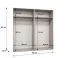 Kleiderschrank zwei Kleiderstangen Eiger 134, vier Spiegeltüren, 2 Meter breit, Soft-Close-Funktion, zwei Fächer, für Schlafzimmer