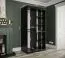 Kleiderschrank mit modernen Design Ätna 26, Farbe: Schwarz matt / Weißer Marmor - Abmessungen: 200 x 100 x 62 cm (H x B x T), mit fünf Fächern und zwei Kleiderstangen