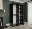 Kleiderschrank mit modernen Design Ätna 53, Farbe: Schwarz matt / Schwarzer Marmor - Abmessungen: 200 x 120 x 62 cm (H x B x T), mit Spiegel