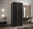 Kleiderschrank / Schiebetürenschrank / 2 Schiebetüren | 2 Kleiderstangen | 6 Fächer | 6 Einlegeböden | 245,5 x 100 x 64 cm | Farbe: Schwarz | Soft-Close