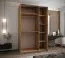 Kleiderschrank / Schiebetürenschrank | 245,5 x 150 x 64 cm | 2 Schiebetüren | 2 Kleiderstangen| 6 Fächer | 6 Einlegeböden | Farbe: Eiche Artisan