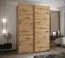 Kleiderschrank / Schiebetürenschrank | 11 Fächer | 245,5 x 180 x 64 cm | 2 Kleiderstange | 2 Schiebetüren | 10 Einlegeböden | Farbe: Eiche Artisan