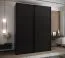 Kleiderschrank / Schiebetürenschrank | 10 Einlegeböden | 11 Fächer |245,5 x 190 x 64 cm | 2 Kleiderstangen | 2 Schiebetüren | Soft-Close | Farbe: Schwarz