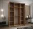 Kleiderschrank / Schiebetürenschrank | Farbe: Schwarz | Spiegel | 245,5 x 170 x 64 cm | 2 Schiebetüren | 11 Fächer | Soft-Close | 2 Kleiderstangen