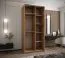 Kleiderschrank / Schiebetürenschrank | 245,5 x 100 x 64 cm | 6 Fächer | 2 Kleiderstangen | 2 Schiebetüren | Farbe: Weiß | Soft-Close | Spiegel