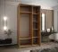 Kleiderschrank / Schiebetürenschrank | 245,5 x 140 x 64 cm | Farbe: Schwarz | 2 Kleiderstangen | Soft-Close | 2 Schiebetüren | Spiegel | 6 Fächer
