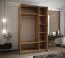 Kleiderschrank / Schiebetürenschrank | 245,5 x 150 x 64 cm | 2 Schiebetüren | 6 Fächer | Farbe: Schwarz | 2 Kleiderstangen | Spiegel | Soft-Close