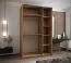 Kleiderschrank / Schiebetürenschrank | Farbe: Kaschmir | 245,5 x 150 x 64 cm | 2 Kleiderstangen | Soft-Close | Spiegel | 2 Schiebetüren | 6 Fächer