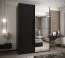 Kleiderschrank / Schiebetürenschrank | 2 Schiebetüren | Spiegel | 245,5 x 170 x 64 cm | 2 Kleiderstangen | Soft-Close | Farbe: Schwarz | 11 Fächer