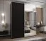 Kleiderschrank / Schiebetürenschrank | 2 Kleiderstangen | Farbe: Schwarz | Soft-Close | 245,5 x 190 x 64 cm | Spiegel | 2 Schiebetüren | 11 Fächer