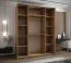 Kleiderschrank / Schiebetürenschrank | 2 Kleiderstangen | Farbe: Schwarz | Soft-Close | 245,5 x 190 x 64 cm | Spiegel | 2 Schiebetüren | 11 Fächer