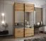 Kleiderschrank / Schiebetürenschrank | 11 Fächer | 2 Schiebetüren | 245,5 x 160 x 64 cm | 2 Kleiderstangen | Soft-Close | Spiegel | Farbe: Eiche Artisan