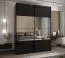 Kleiderschrank / Schiebetürenschrank | 2 Kleiderstangen | 245,5 x 190 x 64 cm | Spiegel | Soft-Close | 11 Fächer | 2 Schiebetüren | Farbe: Schwarz