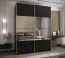 Kleiderschrank / Schiebetürenschrank | Farbe: Schwarz | 11 Fächer | 2 Schiebetüren | 245,5 x 190 x 64 cm | Spiegel | Soft-Close | 2 Kleiderstangen
