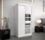 Schiebetürenschrank / Kleiderschrank Aizkorri 01A mit Spiegel, Farbe: Weiß matt - Abmessungen: 200 x 100 x 62 cm (H x B x T)