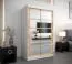 Schiebetürenschrank / Kleiderschrank Aizkorri 02B mit Spiegel, Farbe: Weiß matt / Eiche Sonoma - Abmessungen: 200 x 120 x 62 cm (H x B x T)