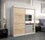 Schiebetürenschrank / Kleiderschrank Aizkorri 04A mit Spiegel, Farbe: Weiß matt / Eiche Sonoma - Abmessungen: 200 x 180 x 62 cm (H x B x T)