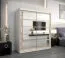Schiebetürenschrank / Kleiderschrank Aizkorri 04B mit Spiegel, Farbe: Weiß matt / Eiche Sonoma - Abmessungen: 200 x 180 x 62 cm (H x B x T)