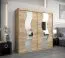 Schiebetürenschrank / Kleiderschrank Hacho 05 mit Spiegel, Farbe: Eiche Sonoma - Abmessungen: 200 x 200 x 62 cm ( H x B x T)