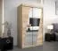 Schiebetürenschrank / Kleiderschrank Guajara 02 mit Spiegel, Farbe: Eiche Sonoma - Abmessungen: 200 x 120 x 62 cm (H x B x T)