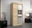 Schiebetürenschrank / Kleiderschrank Aizkorri 01A mit Spiegel, Farbe: Eiche Sonoma - Abmessungen: 200 x 100 x 62 cm (H x B x T)
