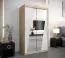 Schiebetürenschrank / Kleiderschrank Guajara 02 mit Spiegel, Farbe: Eiche Sonoma / Weiß matt - Abmessungen: 200 x 120 x 62 cm (H x B x T)
