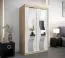 Schiebetürenschrank / Kleiderschrank Hacho 02 mit Spiegel, Farbe: Eiche Sonoma / Weiß matt - Abmessungen: 200 x 120 x 62 cm ( H x B x T)