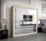 Schiebetürenschrank / Kleiderschrank Aizkorri 05B mit Spiegel, Farbe: Eiche Sonoma / Weiß matt - Abmessungen: 200 x 200 x 62 cm (H x B x T)