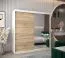 200 cm breiter Kleiderschrank mit 10 Fächern und 2 Türen | Farbe: Sonoma Eiche / Weiß Abbildung