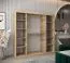 200 cm breiter Kleiderschrank mit 2 Türen | 10 Fächer | Farbe: Sonoma Eiche Abbildung