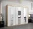 250 cm breiter Kleiderschrank mit 3 Türen | 10 Fächer | Farbe: Sonoma Eiche / Weiß Abbildung