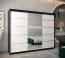 250 cm breiter Kleiderschrank mit 10 Fächern und 3 Türen | Farbe: Weiß / Schwarz Abbildung