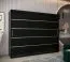 250 cm breiter Kleiderschrank mit 10 Fächern und 3 Türen | Farbe: Schwarz Abbildung