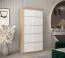 100 cm breiter Kleiderschrank mit 5 Fächern und 2 Türen | Farbe: Sonoma Eiche / Weiß Abbildung