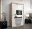 120 cm breiter Kleiderschrank mit 5 Fächern und 2 Türen | Farbe: Sonoma Eiche / Weiß Abbildung