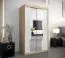 120 cm breiter Kleiderschrank mit 5 Fächern und 2 Türen | Farbe: Sonoma Eiche / Weiß Abbildung