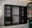 250 cm breiter Kleiderschrank mit 10 Fächern und 3 Türen | Farbe: Schwarz Abbildung