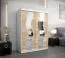 150 cm breiter Kleiderschrank mit 5 Fächern und 2 Türen | Farbe: Sonoma Eiche / Weiß Abbildung