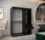 120 cm breiter Kleiderschrank mit 5 Fächern und 2 Türen | Farbe: Weiß / Schwarz Abbildung